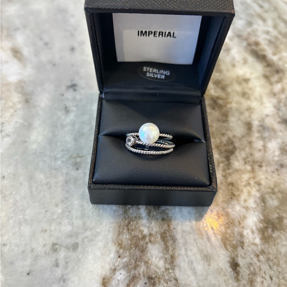 Imperial Sterling Silver Ring with White Pearl NWT